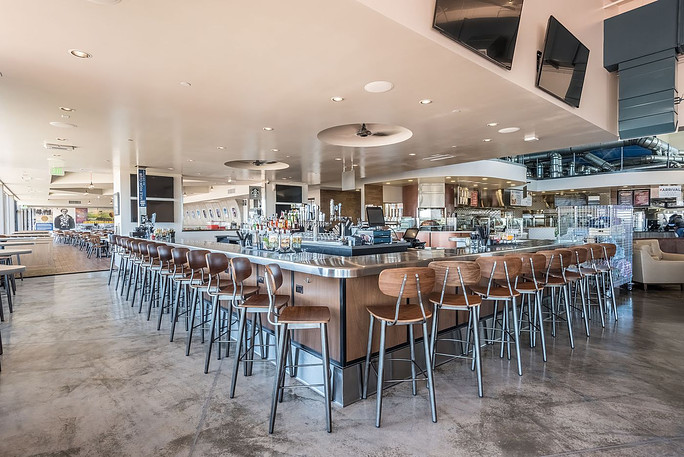 Bar interior designed by a commercial designer