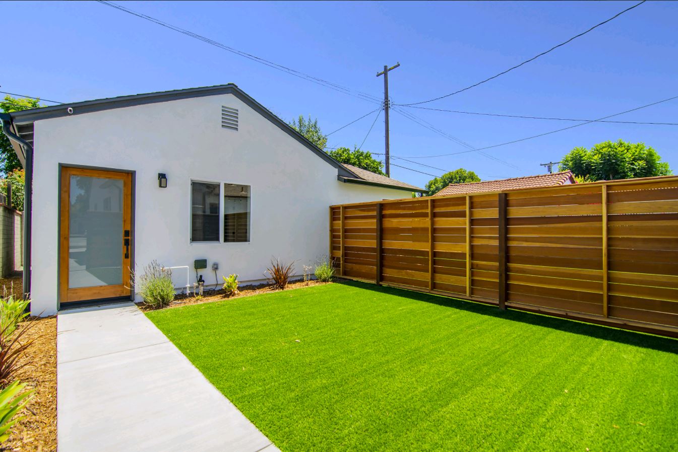 Exterior of a converted garage to ADU