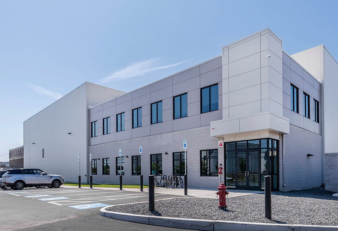 Exterior of a commercial building designed by an architect