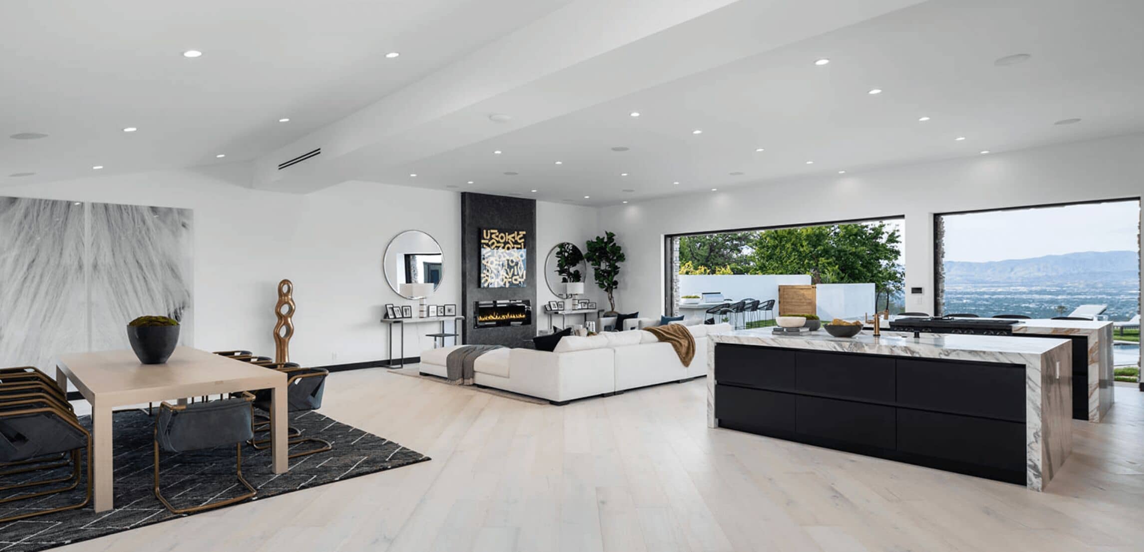 Open interior of a home designed by an architect in Orange County CA.