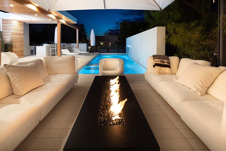 Los Angeles architects home remodel deck firepit