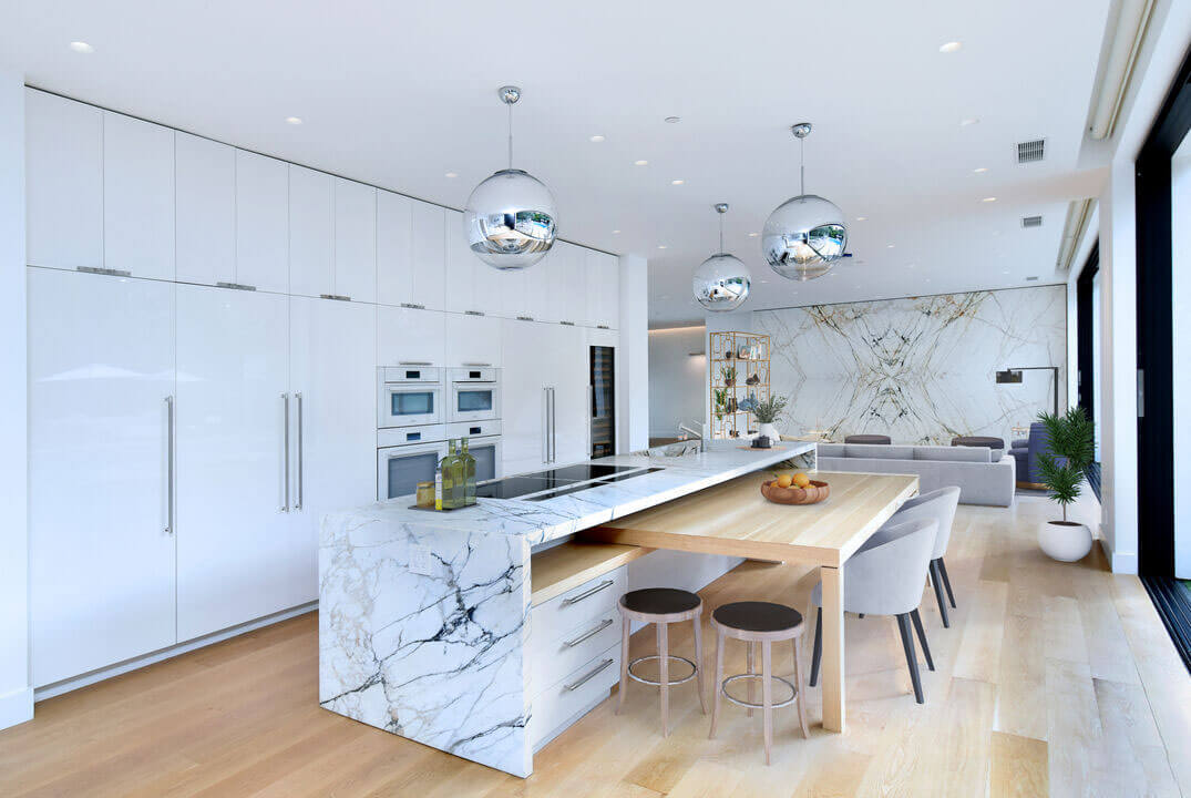 Ultra modern designer kitchen with huge island