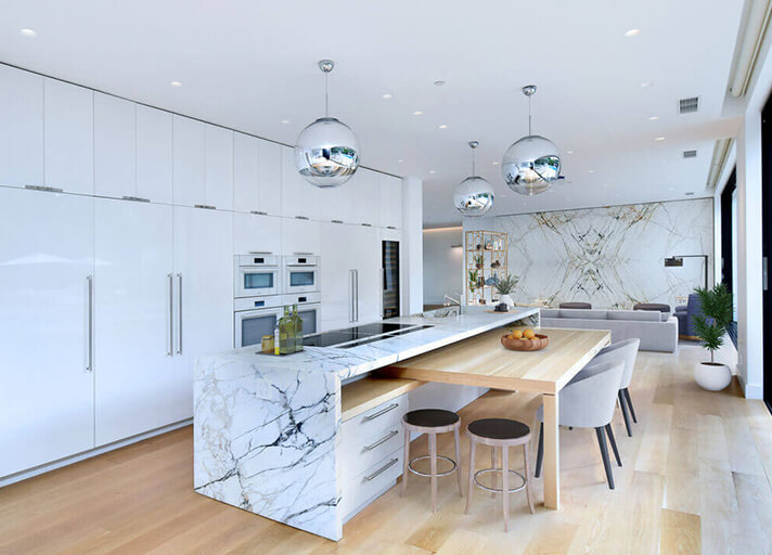 Ultra modern designer kitchen with huge island