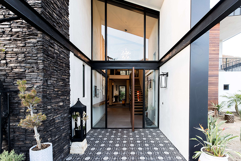 Residential architect new modern farmhouse front entrance