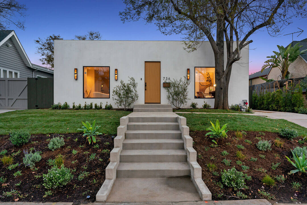 Remodeled front of home in modern style