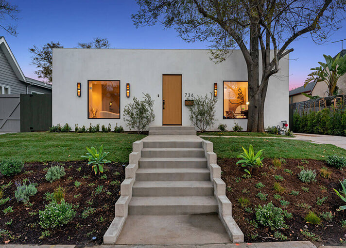 Remodeled front of home in modern style