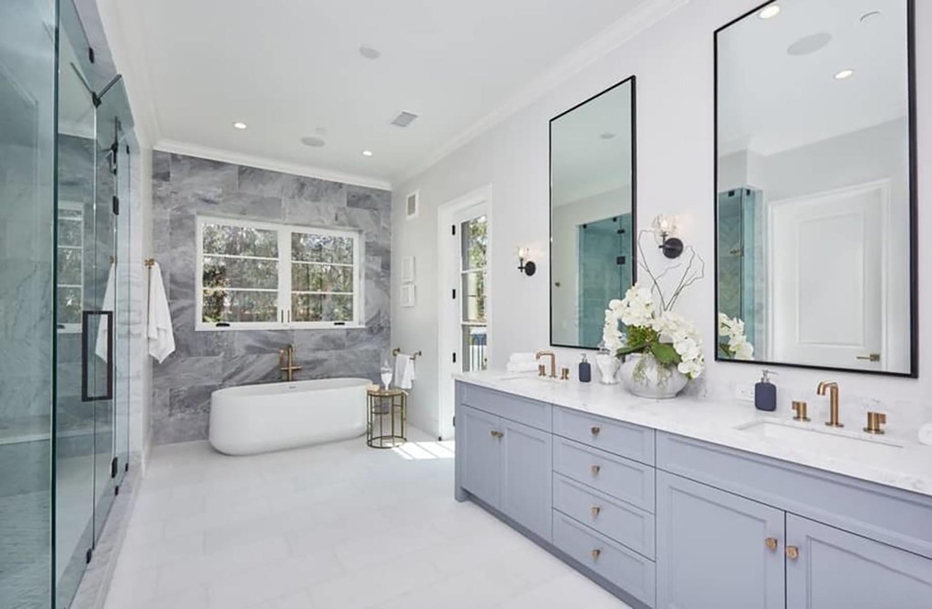 Architect home addition and remodel French contemporary style master bathroom 1