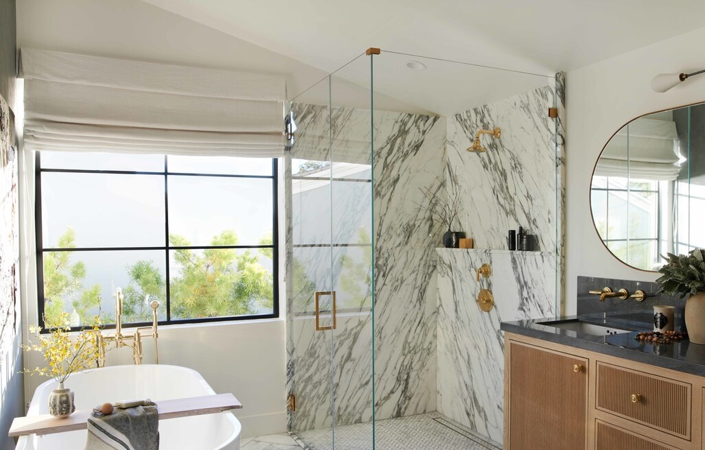 Los Angeles residential architect house design plans master bathroom