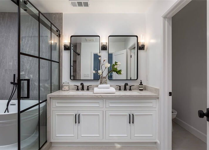 Master bathroom with custom dual vanity
