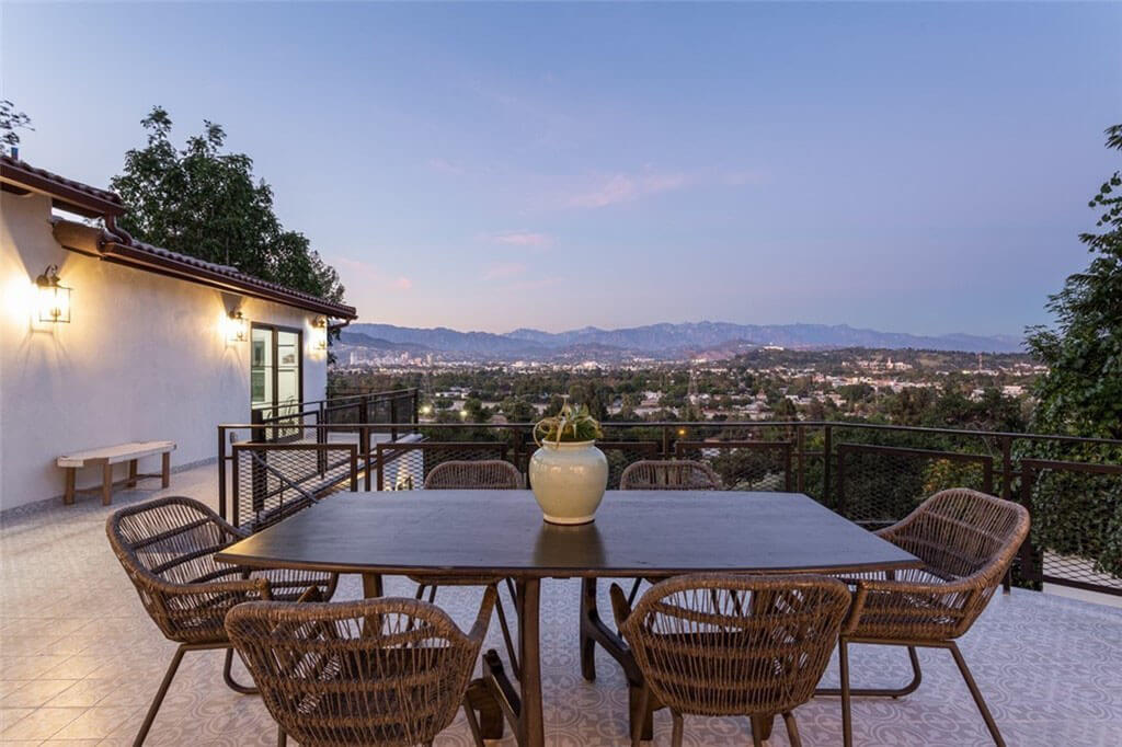 Large deck with seating area and great views