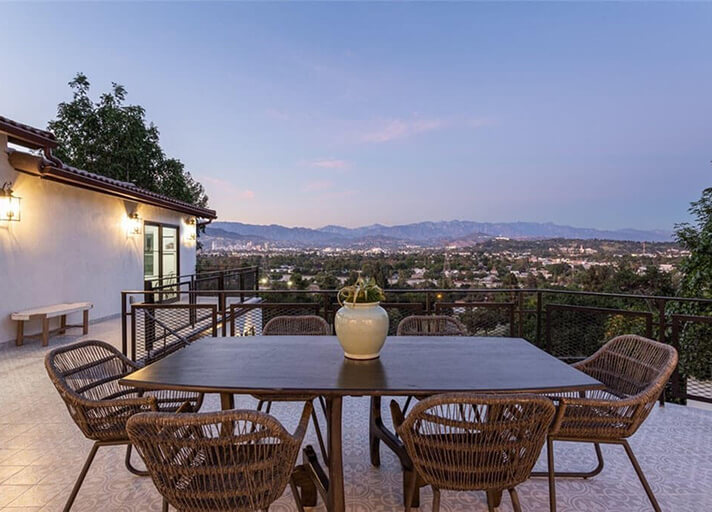 Large deck with seating area and great views