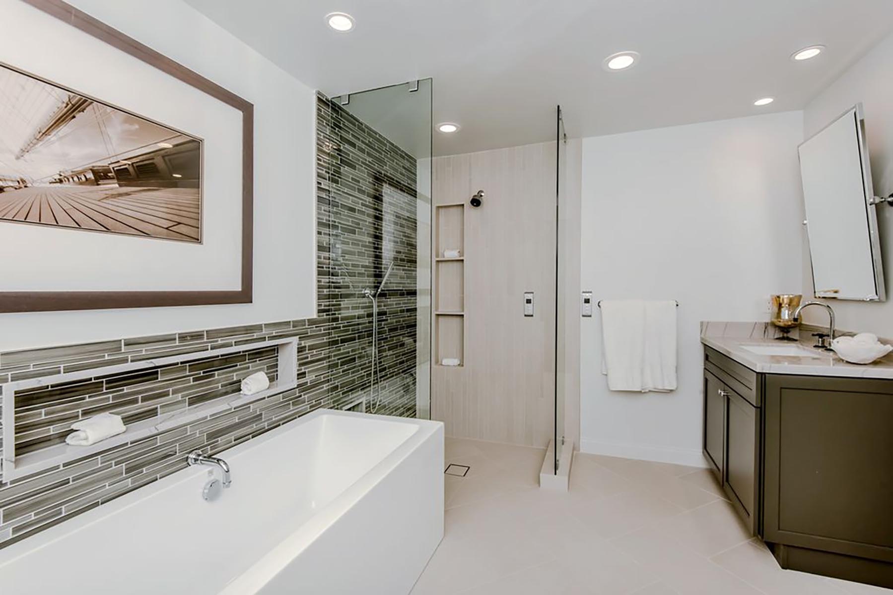Home remodel plans lakeside property master bathroom