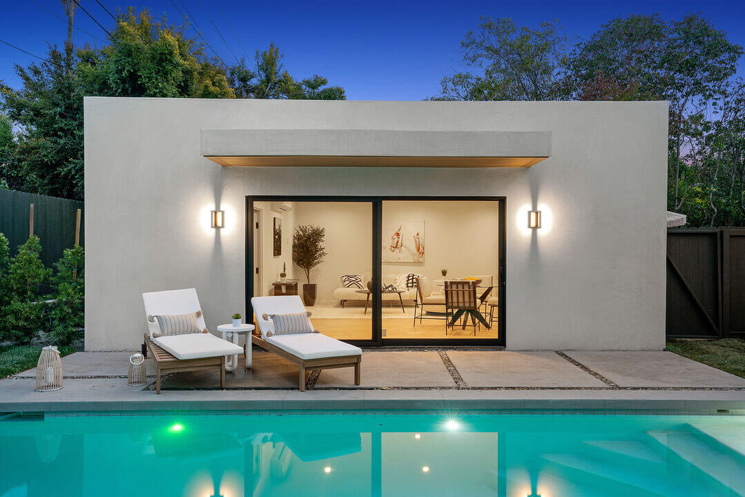 Los Angeles modern style ADU next to pool