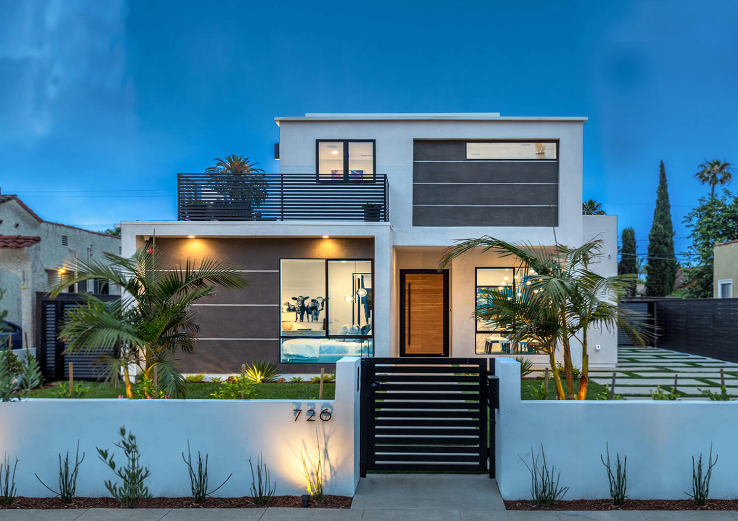 Exterior of an illuminated home