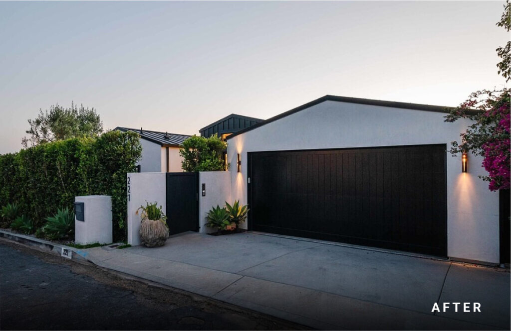 Updated contemporary ranch-style home exterior