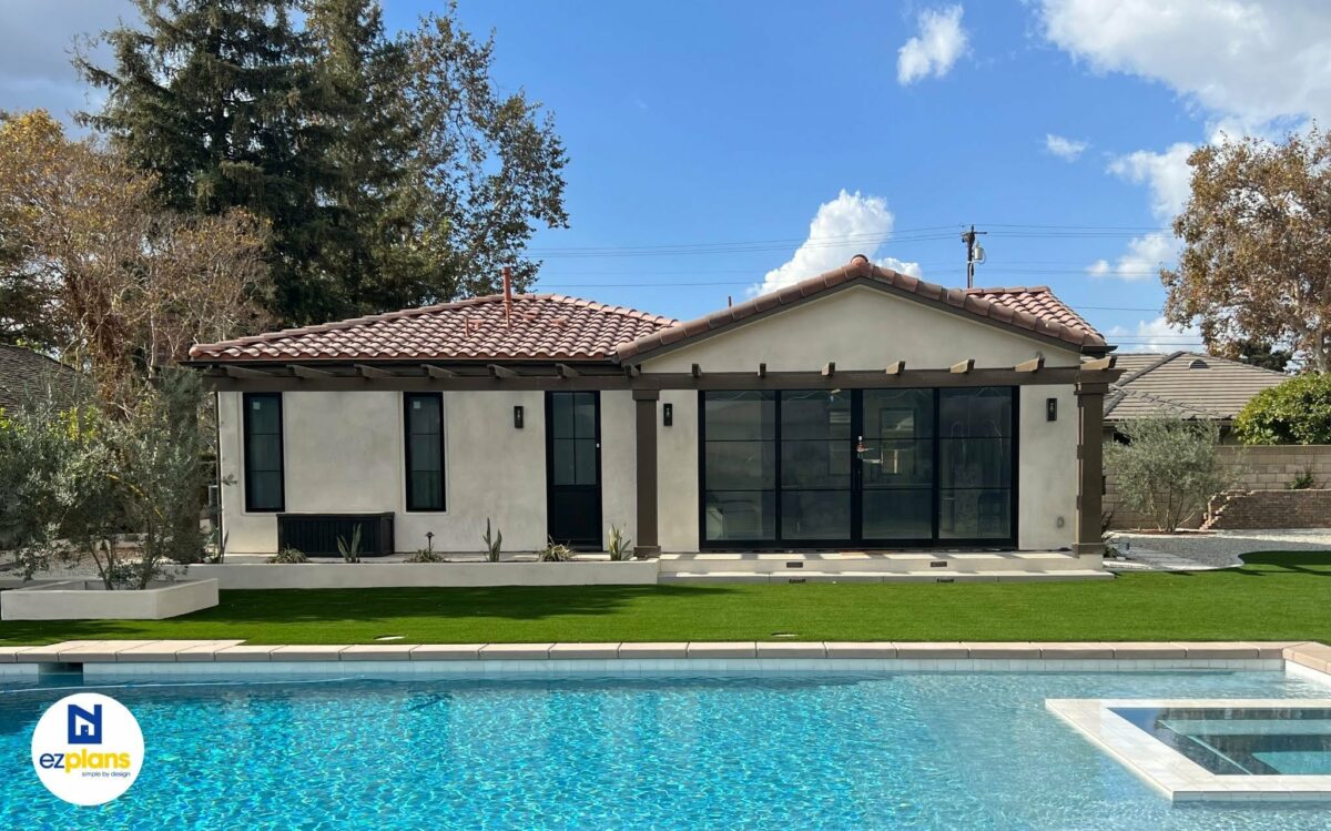 New spanish style detached ADU designed and permitted by EZ Plans though Los Angeles County.